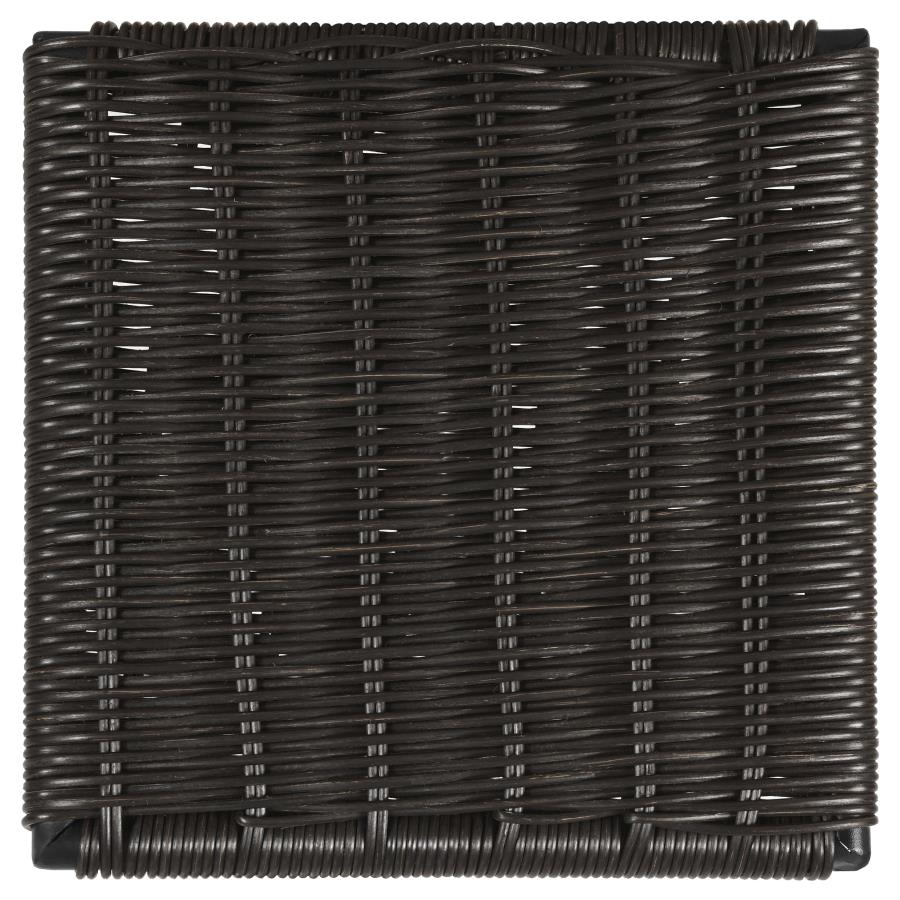 MCKINLEY FAUX RATTAN METAL BAR CHAIR BROWN (SET OF 2) - Closeout Deal