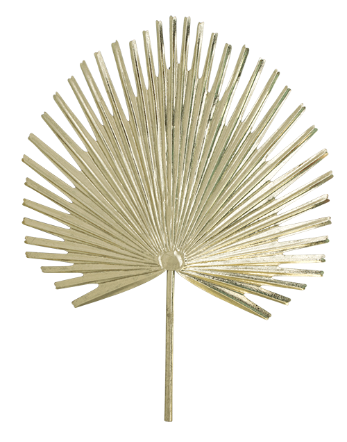 Wide Tropical Gold Leaf Wall Art – 24"x30" Metal Accent