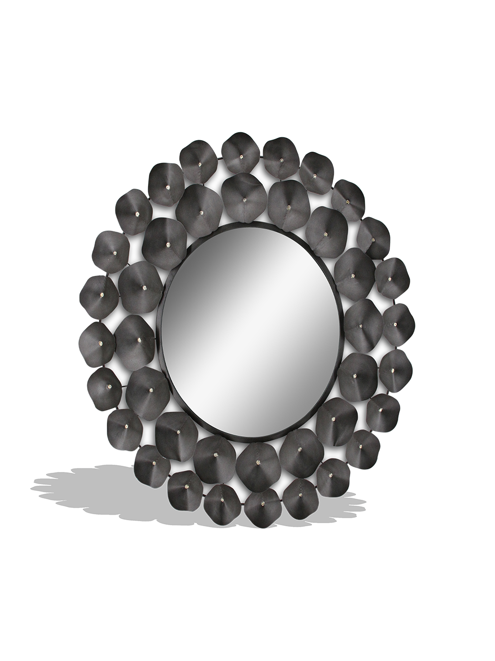 Black Shell Mirror Metal Wall Art – 37"x37"