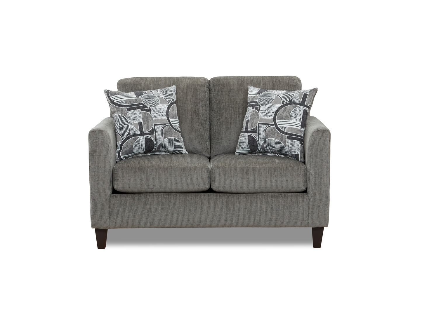 Sims Charcoal Loveseat - Grey Fabric Loveseat