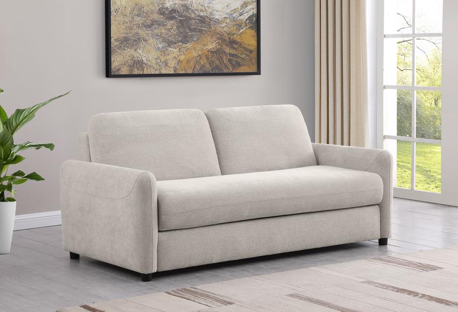 RYLIE UPHOLSTERED SOFA SLEEPER WITH QUEEN MATTRESS BEIGE - Closeout Deal