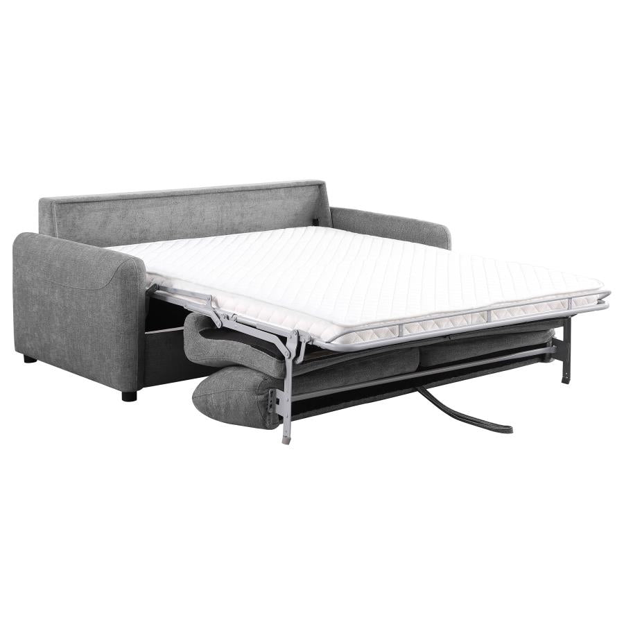RYLIE UPHOLSTERED SOFA SLEEPER WITH QUEEN MATTRESS GREY - Closeout Deal