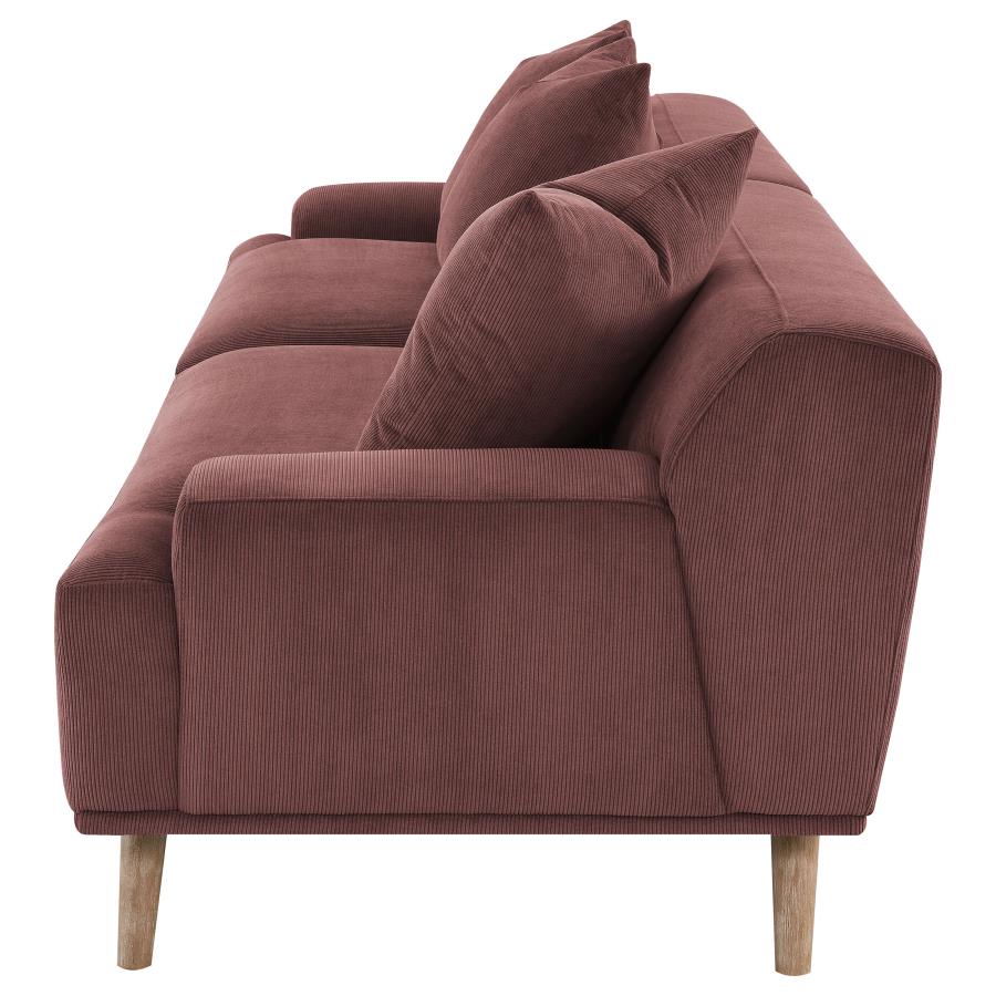 ELIZABETH CORDUROY UPHOLSTERED EXTRA LONG SOFA WINE RED - Closeout Deal