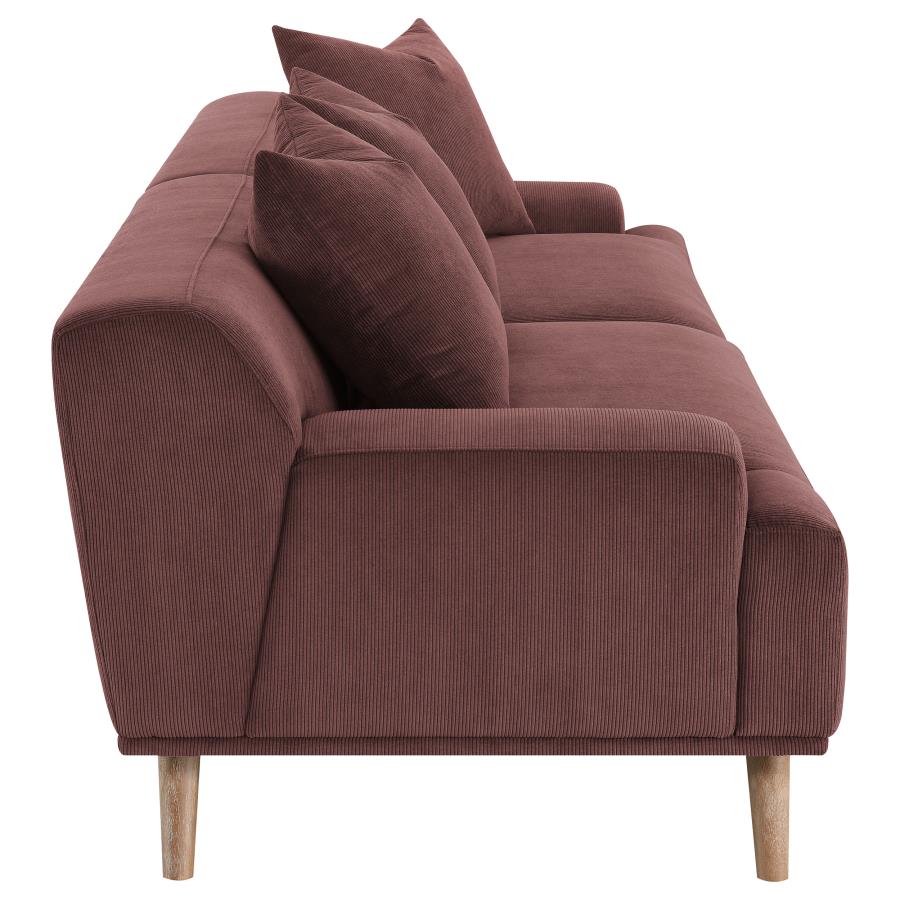 ELIZABETH CORDUROY UPHOLSTERED EXTRA LONG SOFA WINE RED - Closeout Deal