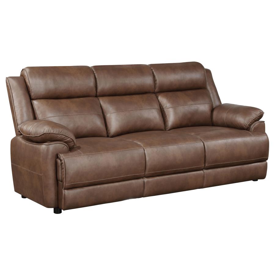 ELLINGTON UPHOLSTERED PADDED ARM SOFA DARK BROWN