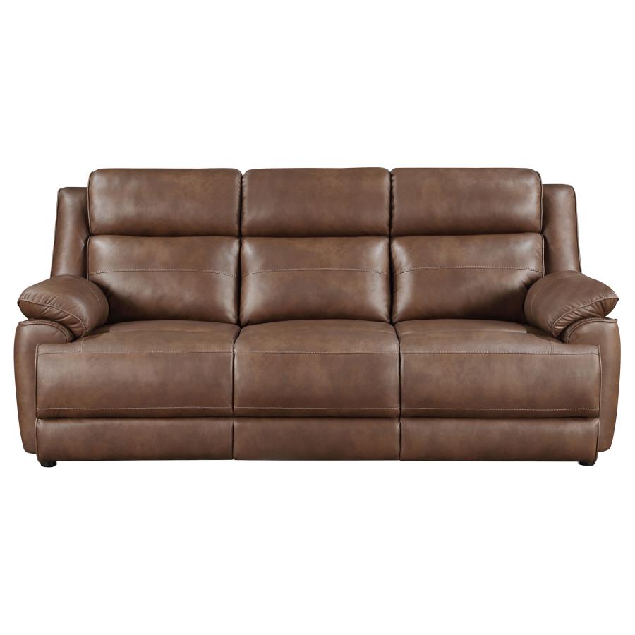 ELLINGTON UPHOLSTERED PADDED ARM SOFA DARK BROWN