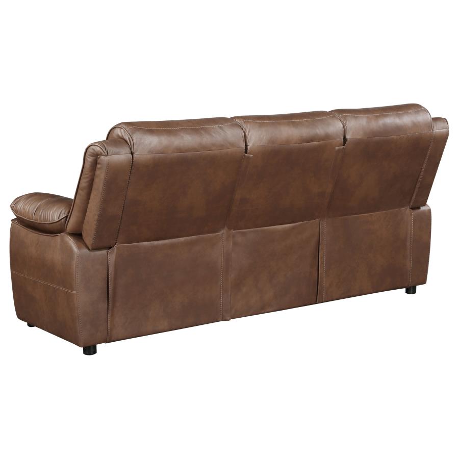 ELLINGTON UPHOLSTERED PADDED ARM SOFA DARK BROWN