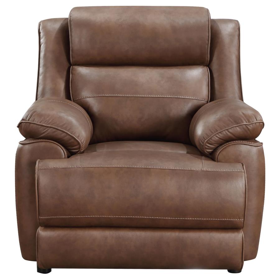 ELLINGTON UPHOLSTERED PADDED ARM ACCENT CHAIR DARK BROWN