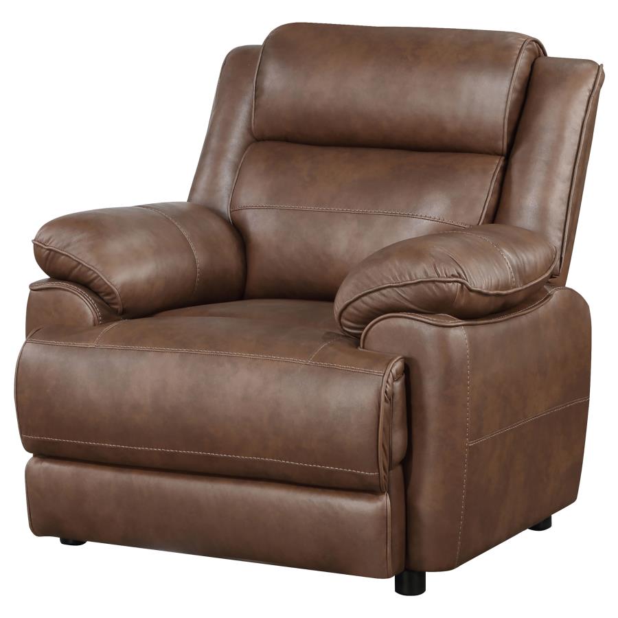 ELLINGTON UPHOLSTERED PADDED ARM ACCENT CHAIR DARK BROWN