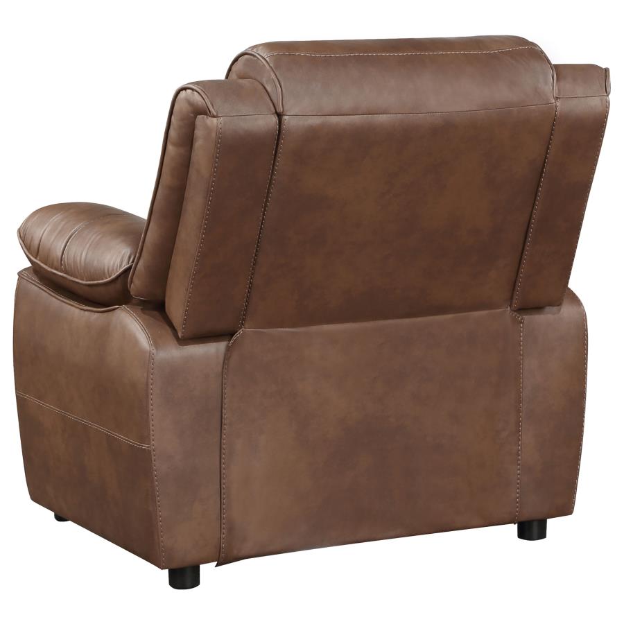 ELLINGTON UPHOLSTERED PADDED ARM ACCENT CHAIR DARK BROWN