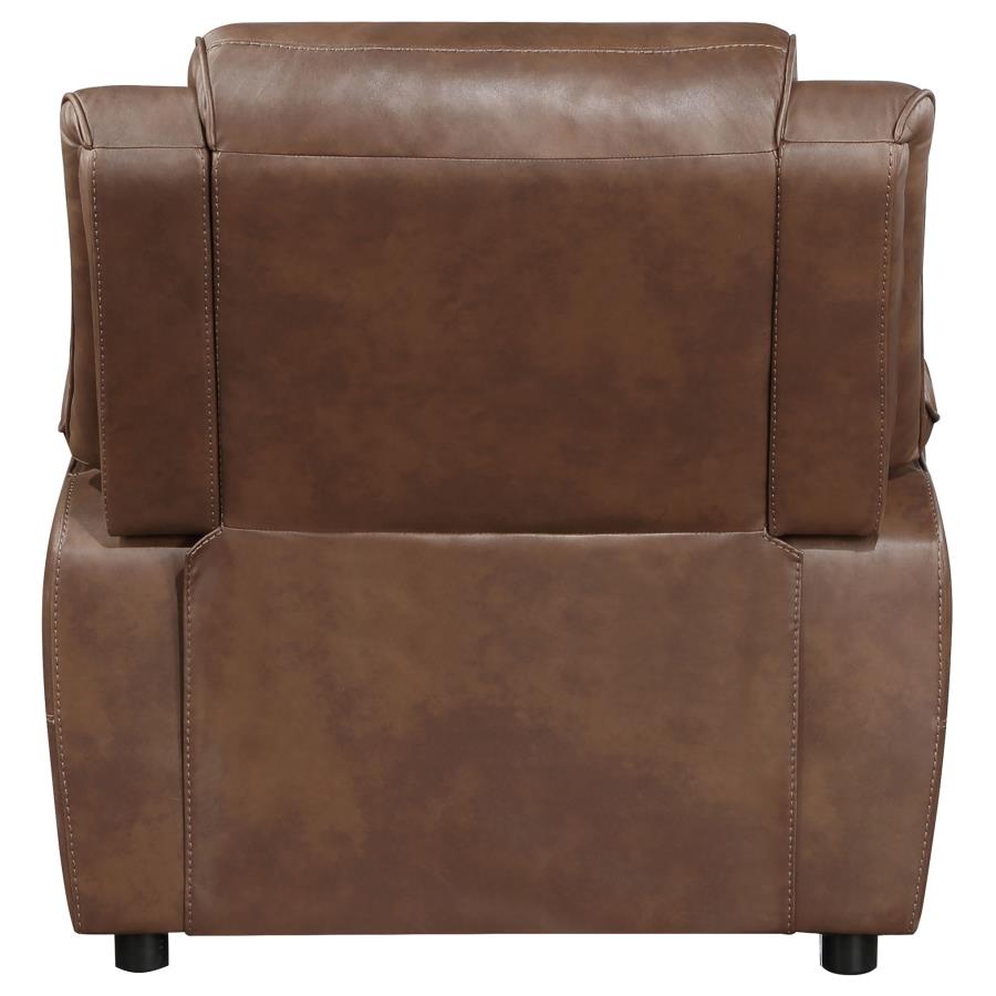 ELLINGTON UPHOLSTERED PADDED ARM ACCENT CHAIR DARK BROWN