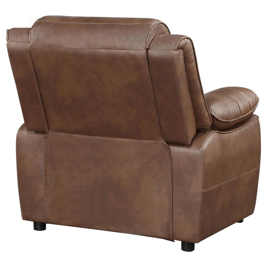 ELLINGTON UPHOLSTERED PADDED ARM ACCENT CHAIR DARK BROWN