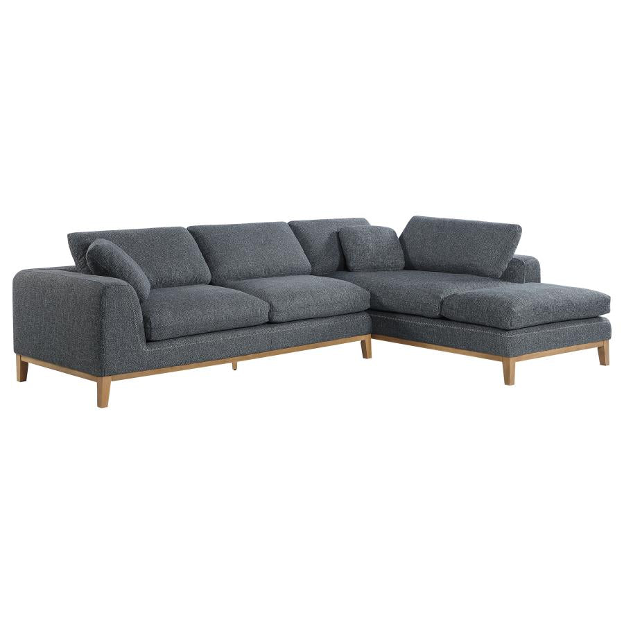 PERSIA UPHOLSTERED TRACK ARM SECTIONAL SOFA GREY - Closeout Deal