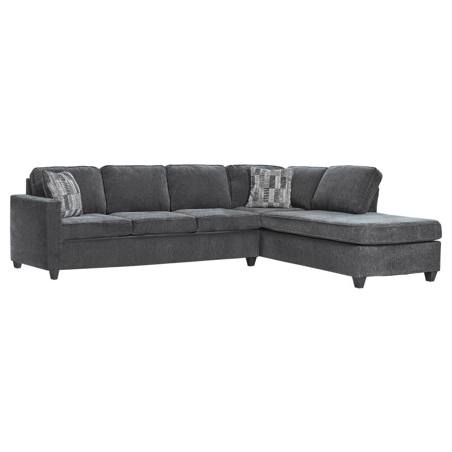 MCCORD UPHOLSTERED TRACK ARM SECTIONAL SOFA DARK GREY - Closeout Deal