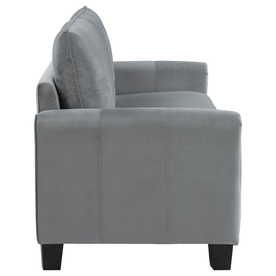 DAVIS 2-PIECE UPHOLSTERED ROLLED ARM SOFA CHAIR SET GREY - Closeout Deal