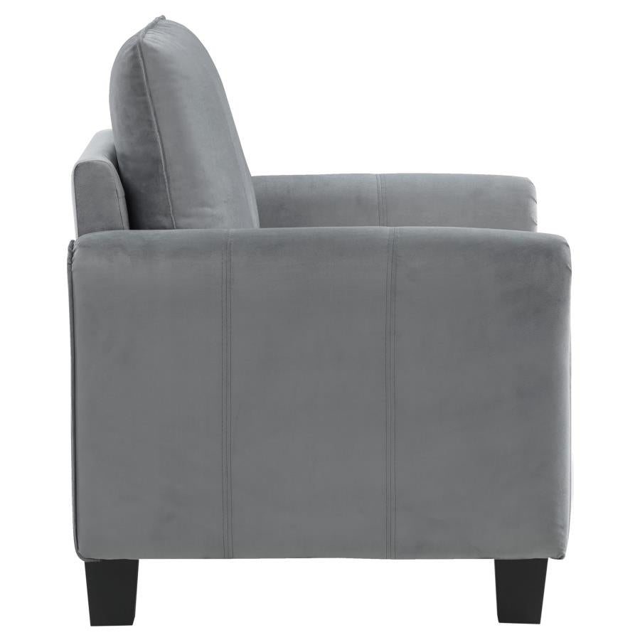 DAVIS 2-PIECE UPHOLSTERED ROLLED ARM SOFA CHAIR SET GREY - Closeout Deal