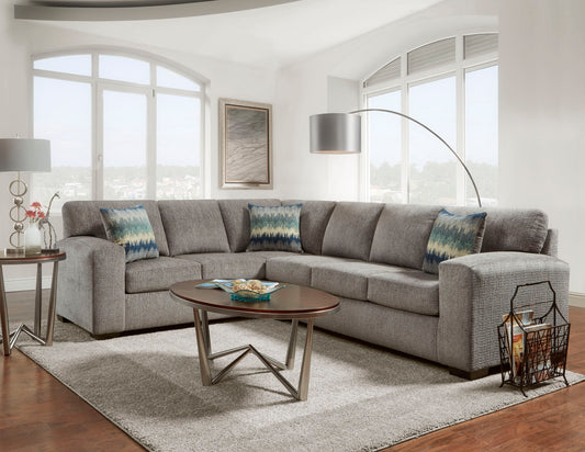 Silverton Pewter Sectional - Grey Fabric Sectional