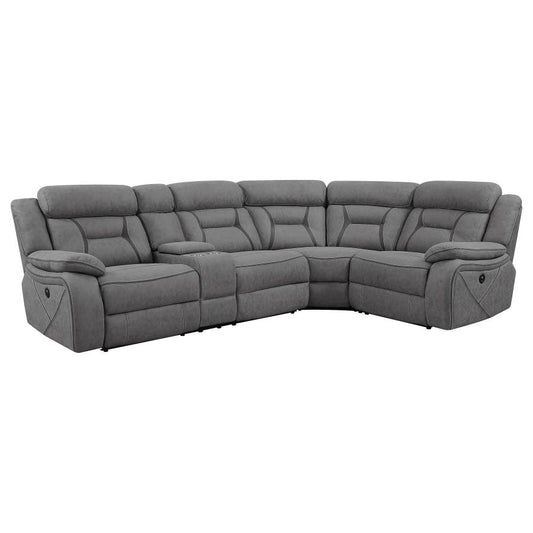 HIGGINS UPHOLSTERED POWER RECLINING SECTIONAL SOFA GREY - Closeout Deal