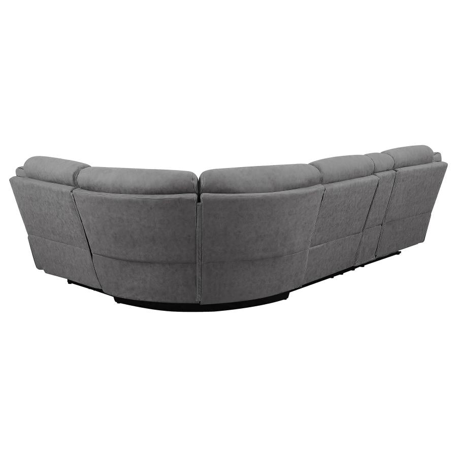 HIGGINS UPHOLSTERED POWER RECLINING SECTIONAL SOFA GREY - Closeout Deal