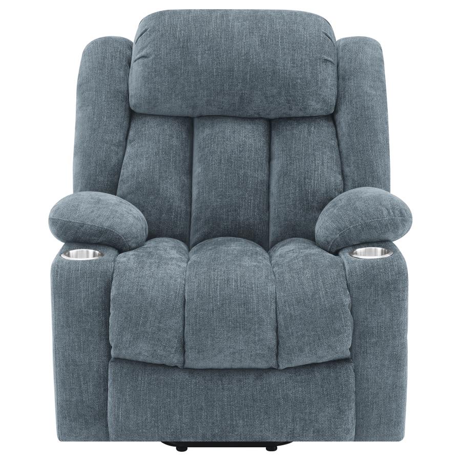 Houston Slate Blue Upholstered Power Lift Recliner