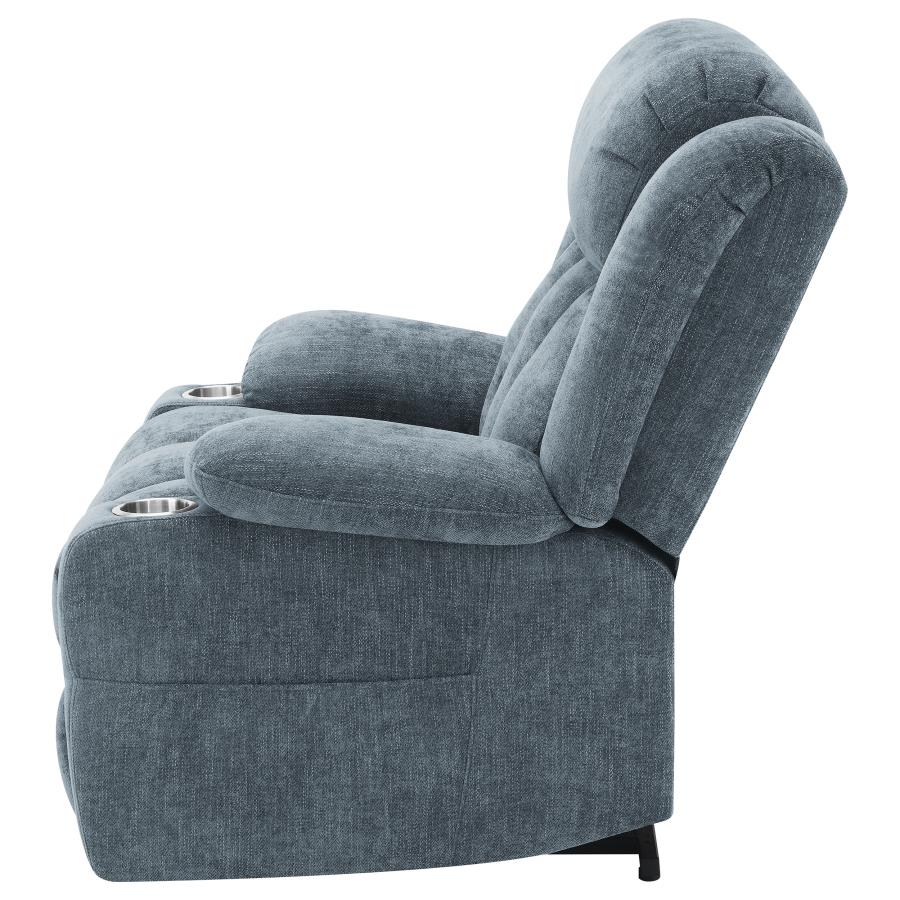 Houston Slate Blue Upholstered Power Lift Recliner