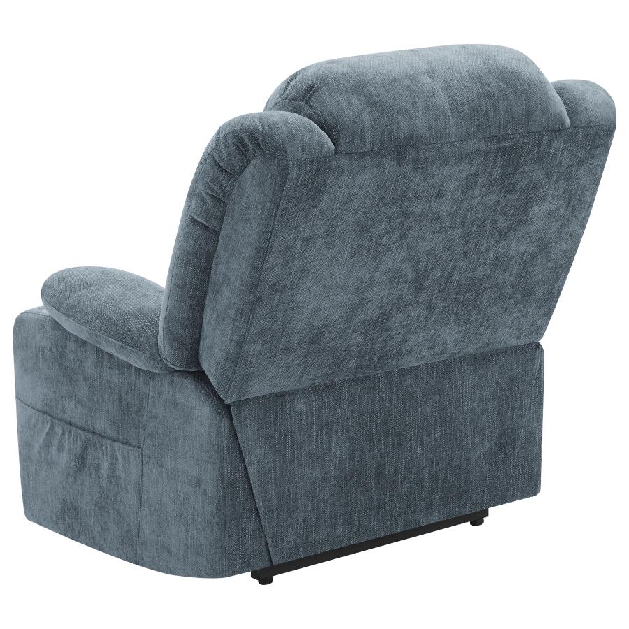 Houston Slate Blue Upholstered Power Lift Recliner