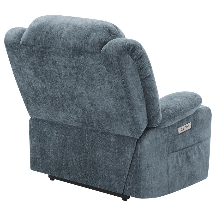 Houston Slate Blue Upholstered Power Lift Recliner