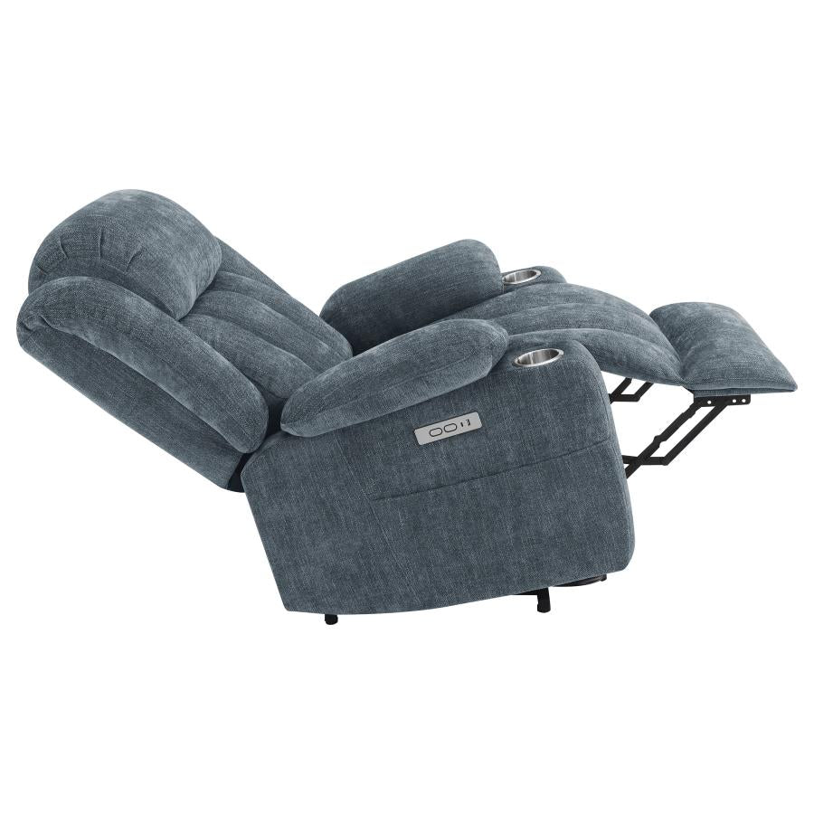 Houston Slate Blue Upholstered Power Lift Recliner