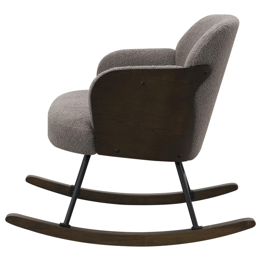 PAIGE BOUCLE UPHOLSTERED MID BACK ROCKING CHAIR TAUPE - Closeout Deal