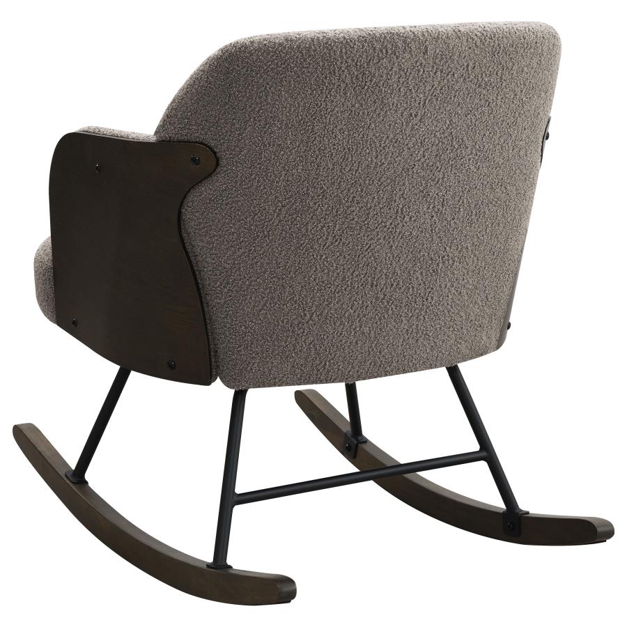 PAIGE BOUCLE UPHOLSTERED MID BACK ROCKING CHAIR TAUPE - Closeout Deal