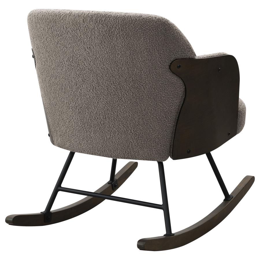 PAIGE BOUCLE UPHOLSTERED MID BACK ROCKING CHAIR TAUPE - Closeout Deal