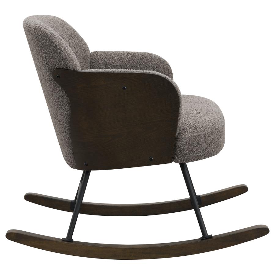 PAIGE BOUCLE UPHOLSTERED MID BACK ROCKING CHAIR TAUPE - Closeout Deal