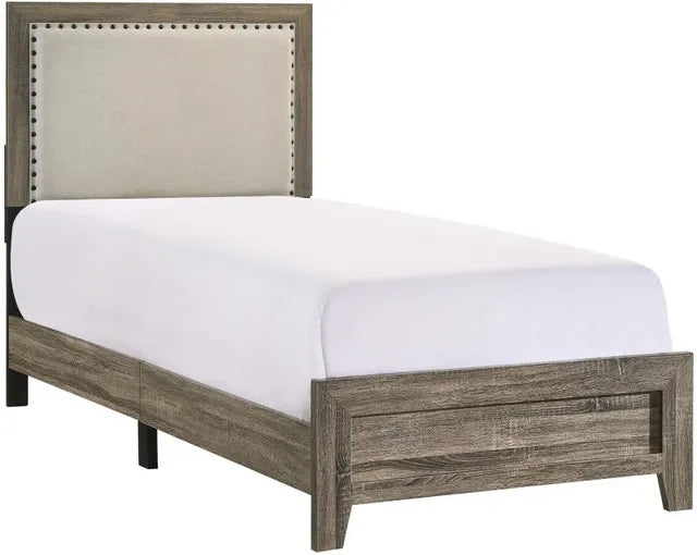 Reno Twin Bed Frame - Upholstered Grey