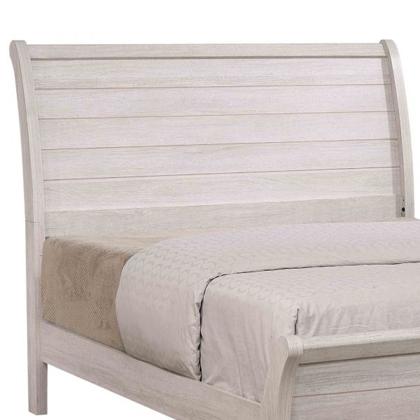 Coralee Chalk Grey Queen Bed Frame