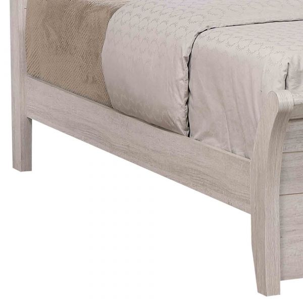 Coralee Chalk Grey Queen Bed Frame