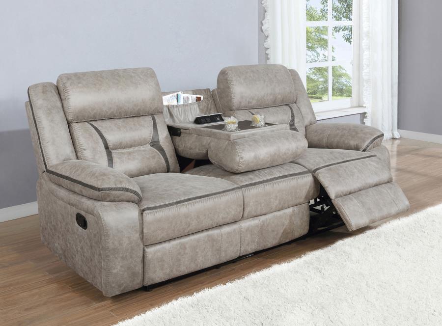 Greer Reclining Sofa - Taupe