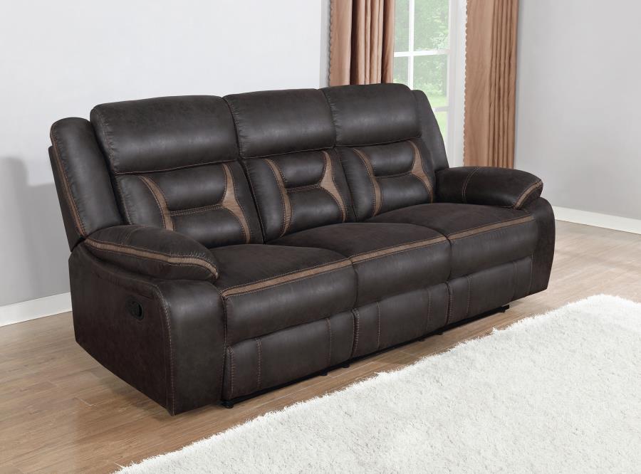 Greer Reclining Sofa - Brown