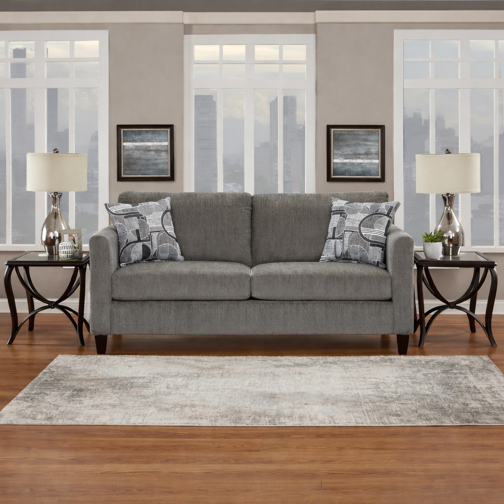 Sims Charcoal Sofa - Grey Fabric Sofa