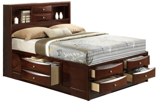 Emily King Captain's Bed with Storage - Rich Cherry Brown