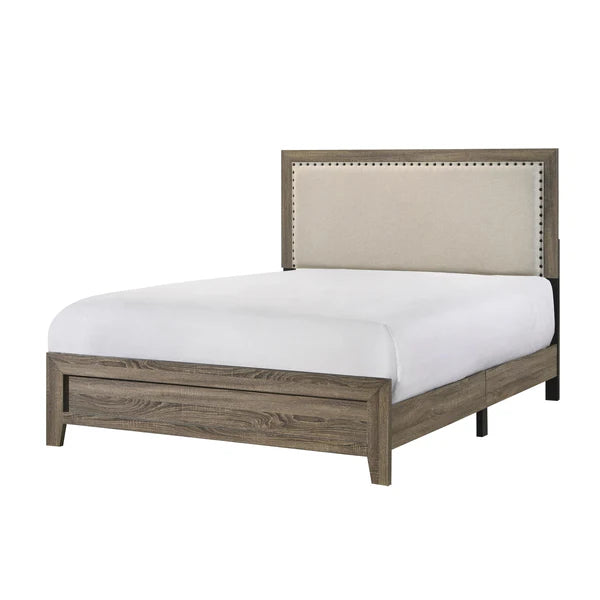 Reno Queen Bed Frame - Grey Upholstered