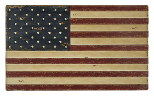 Vintage Americana Flag Wood Wall Art – 41"x26"