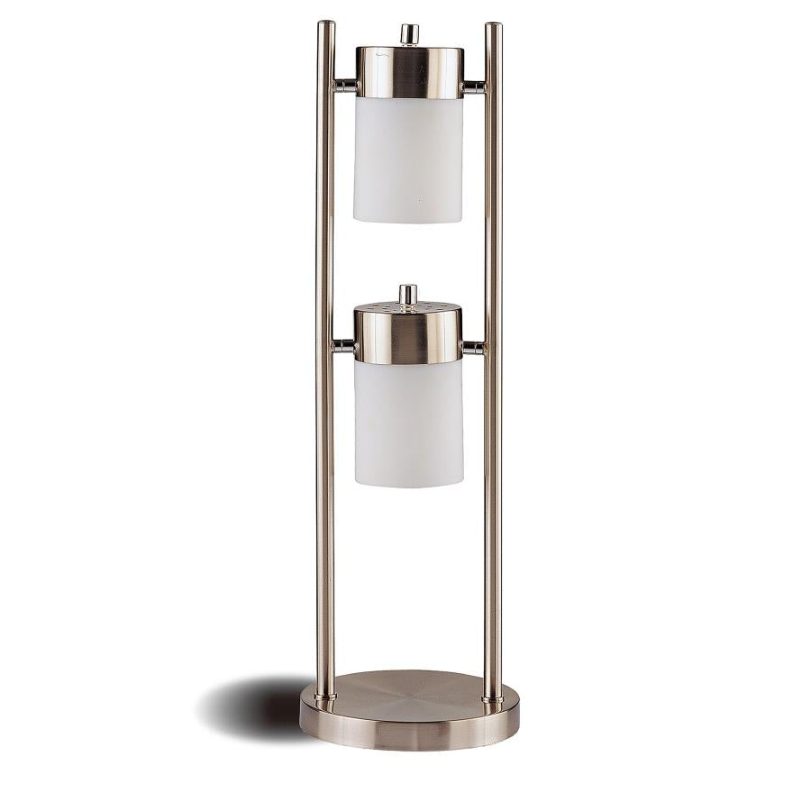 MUNSON 25-INCH 2 SWIVEL LIGHTS BEDSIDE TABLE LAMP SILVER - Closeout Deal