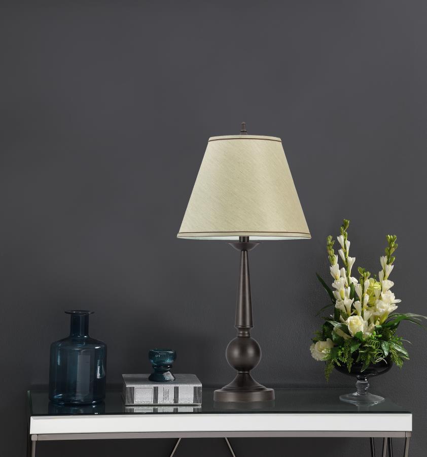 OCHANKO 27-INCH EMPIRE SHADE TABLE LAMP BRONZE (SET OF 2) - Closeout Deal