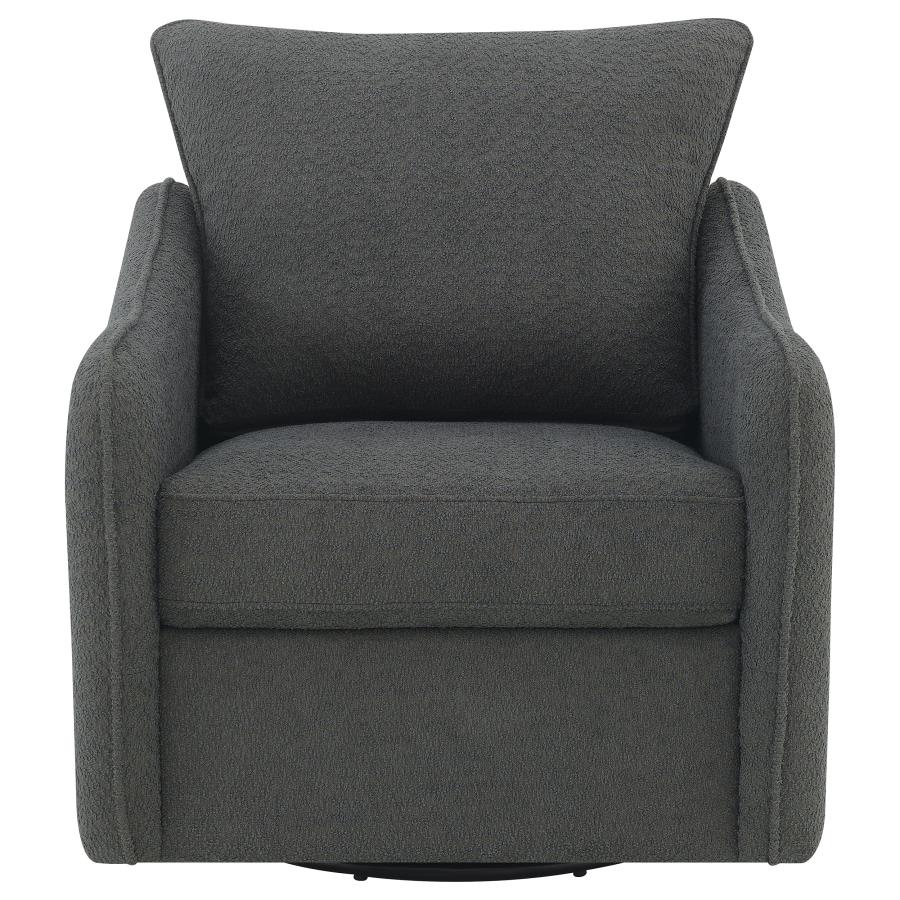 MADIA UPHOLSTERED SLOPED ARM SWIVEL GLIDER CHAIR CHARCOAL - Closeout Deal