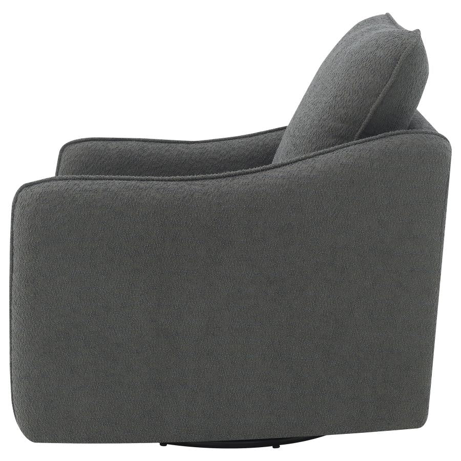 MADIA UPHOLSTERED SLOPED ARM SWIVEL GLIDER CHAIR CHARCOAL - Closeout Deal