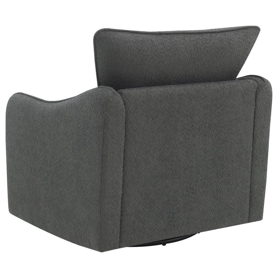 MADIA UPHOLSTERED SLOPED ARM SWIVEL GLIDER CHAIR CHARCOAL - Closeout Deal