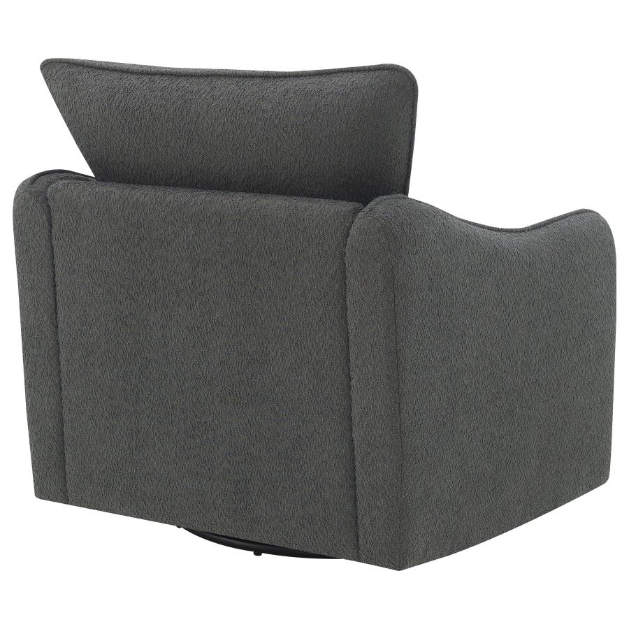 MADIA UPHOLSTERED SLOPED ARM SWIVEL GLIDER CHAIR CHARCOAL - Closeout Deal