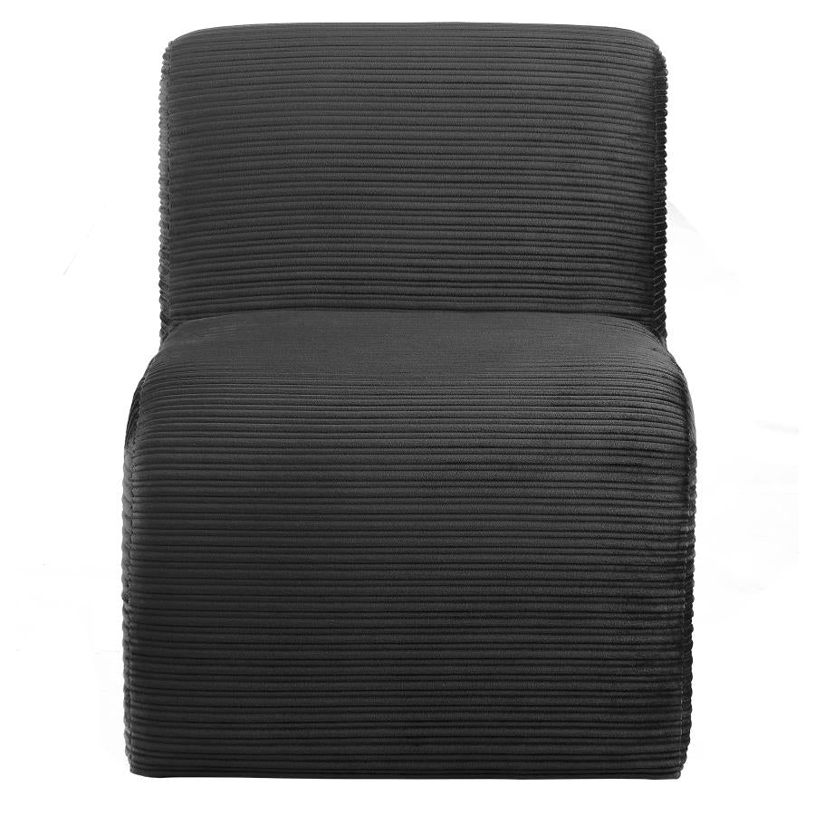 DRAYTON UPHOLSTERED CURVED ARMLESS ACCENT CHAIR BLACK - Closeout Deal