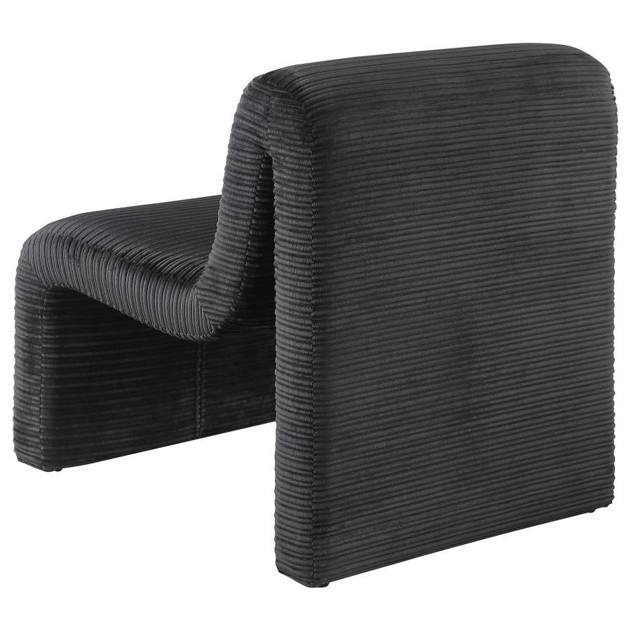 DRAYTON UPHOLSTERED CURVED ARMLESS ACCENT CHAIR BLACK - Closeout Deal