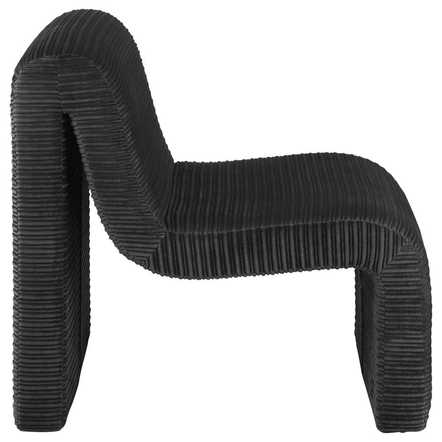 DRAYTON UPHOLSTERED CURVED ARMLESS ACCENT CHAIR BLACK - Closeout Deal